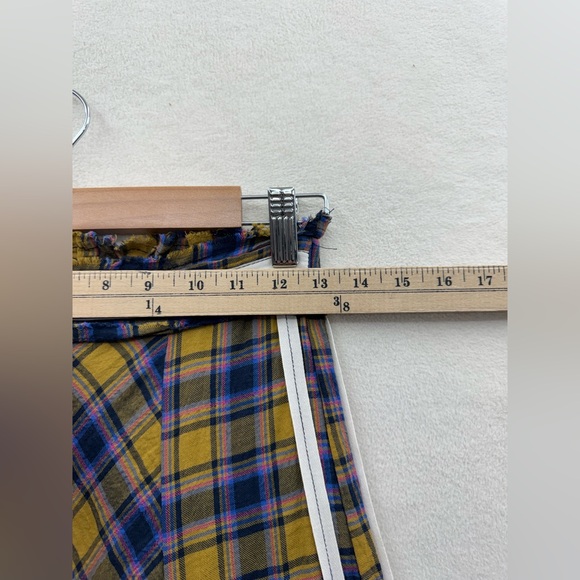 Gimmicks Women’s Small Ombre Plaid Frayed Skirt Handkerchief Flannel Grunge - Picture 3 of 7